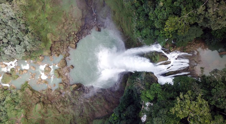 Matayangu Blue waterfall in Sumba Blue Waterfall in Sumba Drone View